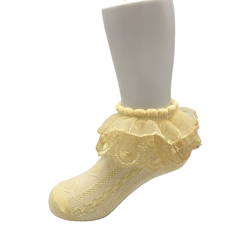 Arrivals Baby Girls Beautiful Princess Lace Socks Noble orange yellow color lace socks for kid girls 2-8 Years: Yellow / S 2 to 3 Years