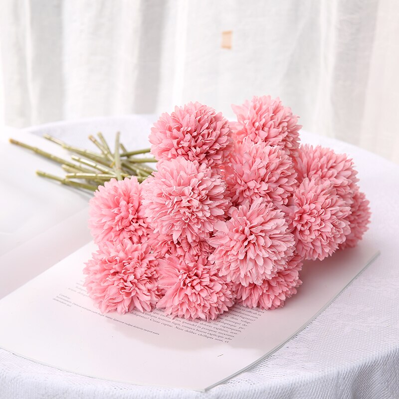 3/5Pcs Hortensien Künstliche Blumen Bouquet Für Home Schlafzimmer Dekor Hochzeit Dekoration Handwerk Vasen Blume Anordnung Zubehör: M / Rosa