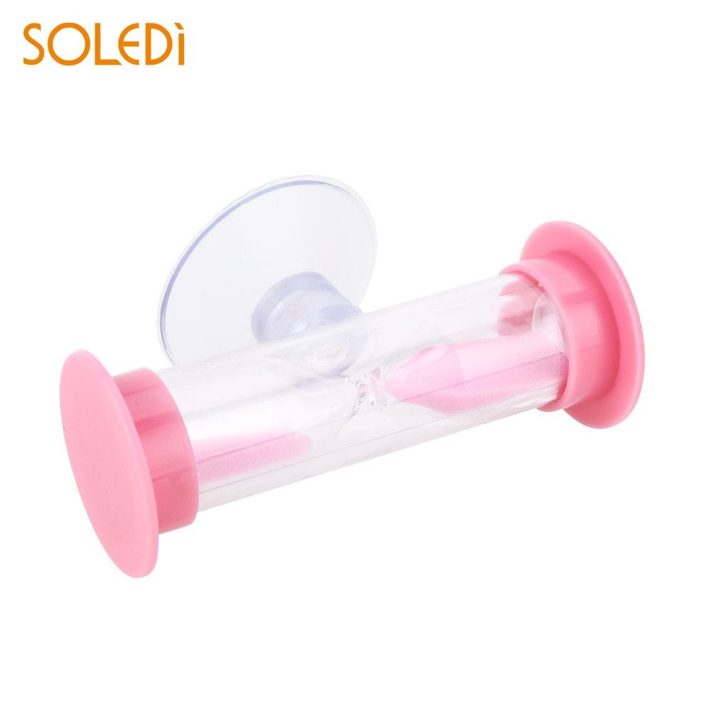 SOLEDI ABS le plus Mini 3 Minutes sablier douche minuterie coloré jouet sablier horloge de sable pratique avec succion Dorpshipping