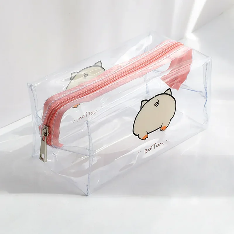 Cartoon Transparent PVC Wash Bags Girls Women Travel Organizer Clear Makeup Bag Beauty Cosmetic Bag Toiletry Bag Make Up Pouch: Clear
