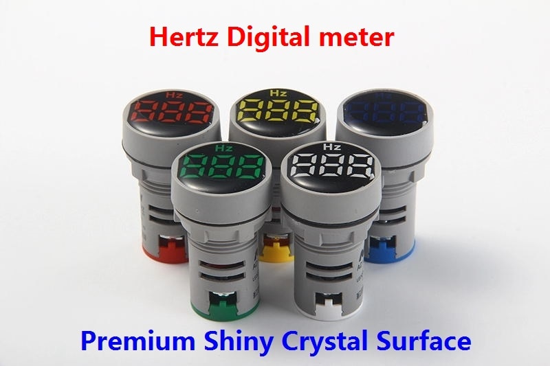 22Mm Led Display Ac 20-500V Hertz Digitale Meter Ronde Lampje Panel Display Rood Geel Groen blauw Wit Led