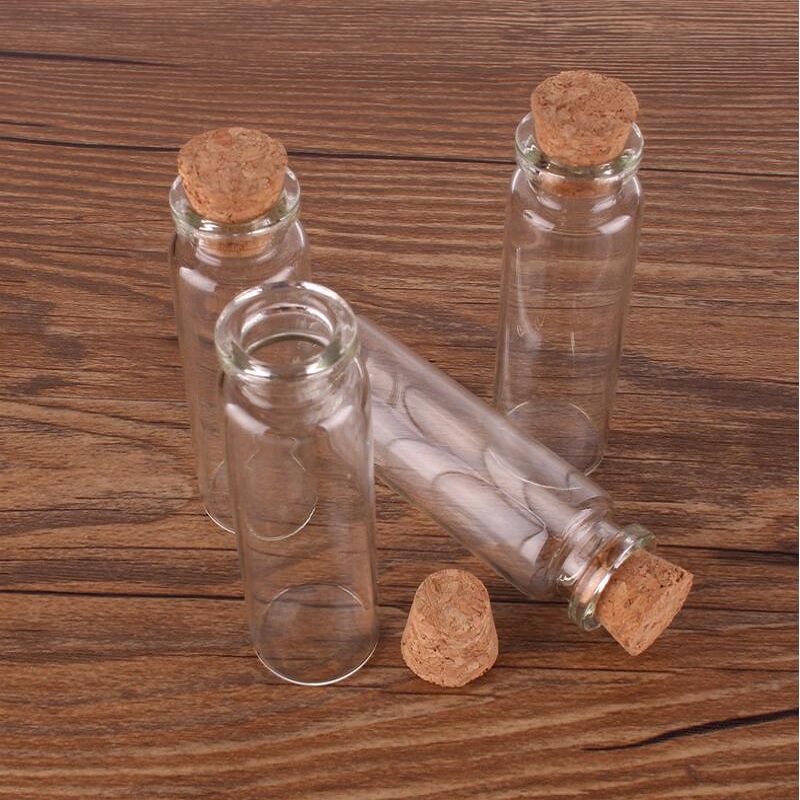 5 piezas 5ml 10ml 15ml 20ml frascos de vidrio tapón de corcho adornos contenedor Mini deseo botellas vacaciones boda hogar Decoración tarros