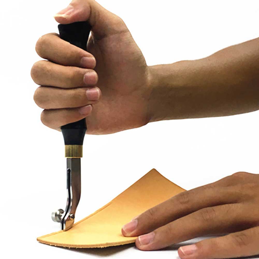 Cortador de bordes de cuero ajustable, herramienta de línea de hilo de coser, fabricantes de cinturones, herramientas artesanales de cuero de acero inoxidable de