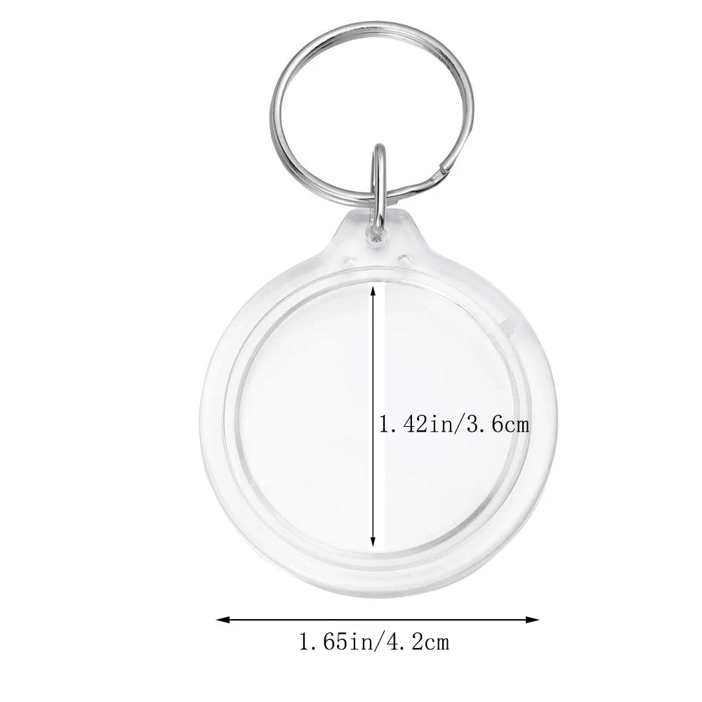 Tomma nyckelringar fotoinsats nyckelringar tomma nyckelringar i akryl dubbelsidig tom bildnyckelring: Svart