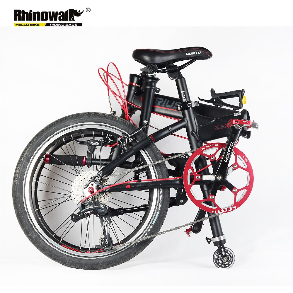 Rhinowalk rullehjul booster til foldning af cykel rullehjul boosterhjul rullehjælp booster træning ekstrahjælp let at
