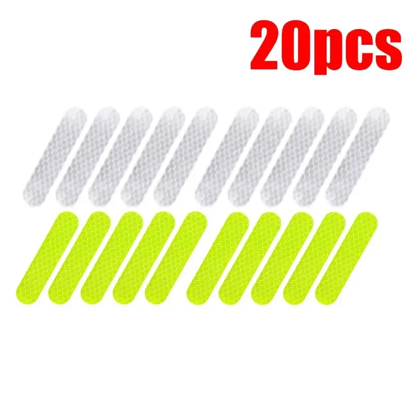 Pegatinas reflectantes de advertencia para casco de motocicleta, tiras decorativas de conducción de seguridad nocturna, calcomanías para bicicleta y coche, 10-100 Uds.: Marfíl