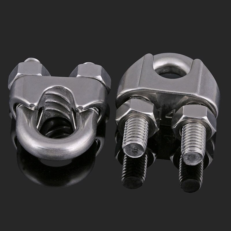 U Type Clamp Wire Rope Clips Clip U-shaped Steel Wire Rope Clip Cable Bolts Rigging Hardware Clamps 304 Stainless Steel
