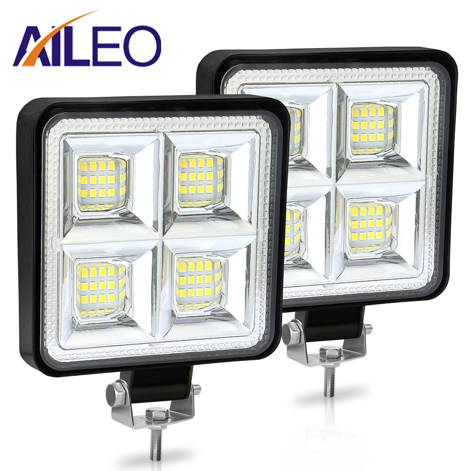 Car External Light 144W LED Work Light Bar Square Flood beam 24V 12V For Off road Truck 4X4 4WD Car SUV ATV Trailer Tractor Boat