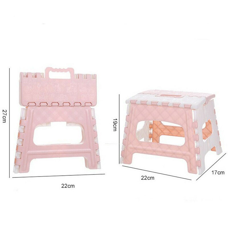 Plastic Multi Purpose Folding Step Stool Home Train Outdoor Foldable Storage Pink