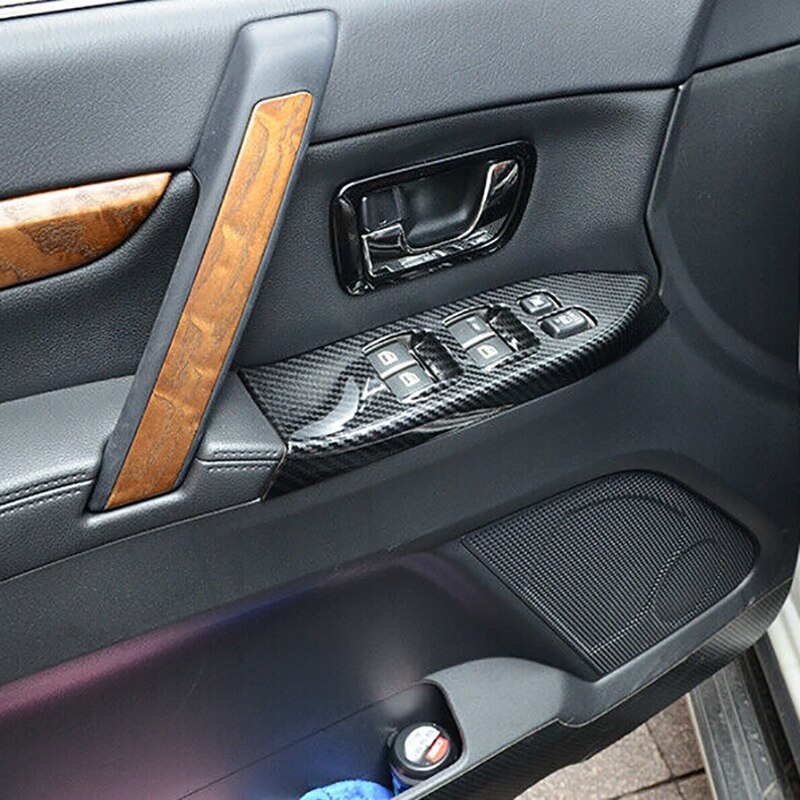 Molduras de marcos para ventana interior de coche, accesorios decorativos para Panel de botón interruptor, Mitsubishi Pajero