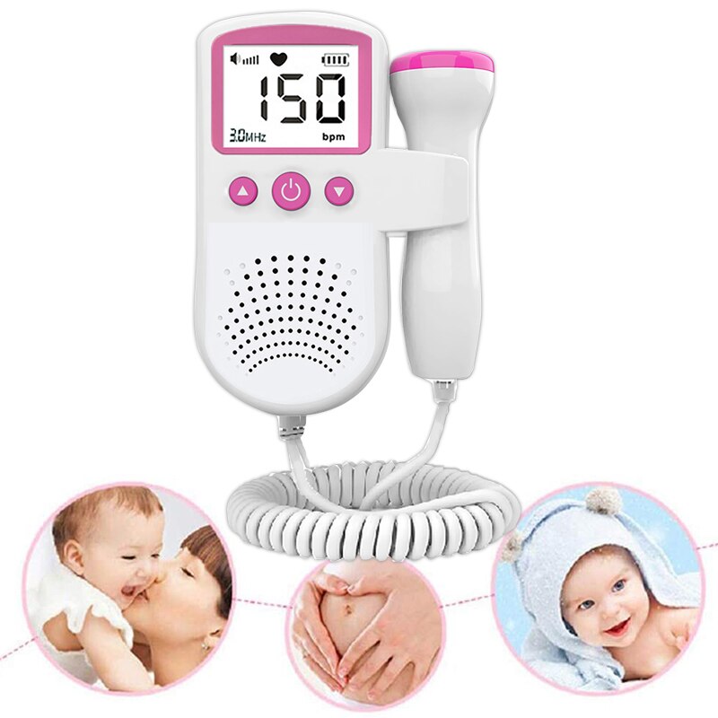 Portable Fetal Monitoring Baby Monitor Ultrasonic Baby Monitor 3.0MHz Pocket Ultrasonic Fetal Heartbeat Detector for Pregnant