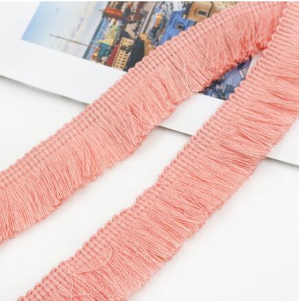 5 meter polyester fransar spetsar handgjorda kuddar kläder örhängen smycken dekoration tofsar mesh vit rosa ros 2.5cm: No17