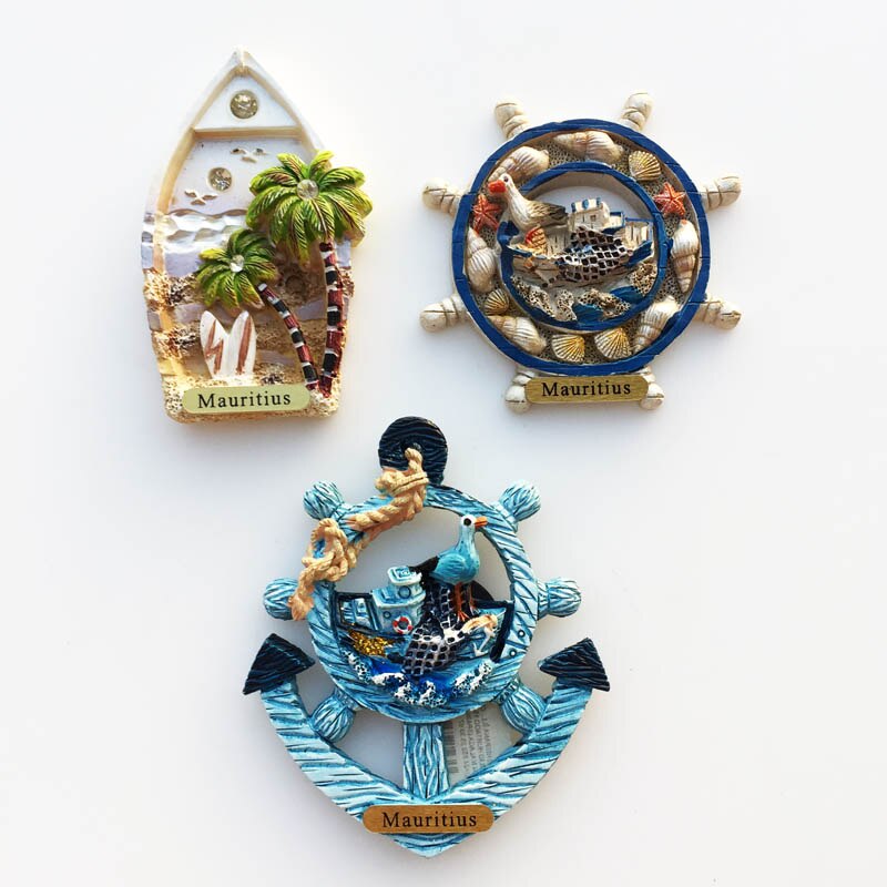 Mauritius Style Originality Fridge Magnets Travel Commemorate Art Work Magnetism 3D Ornaments Refrigerator StickersRefrigerator: Burgundy