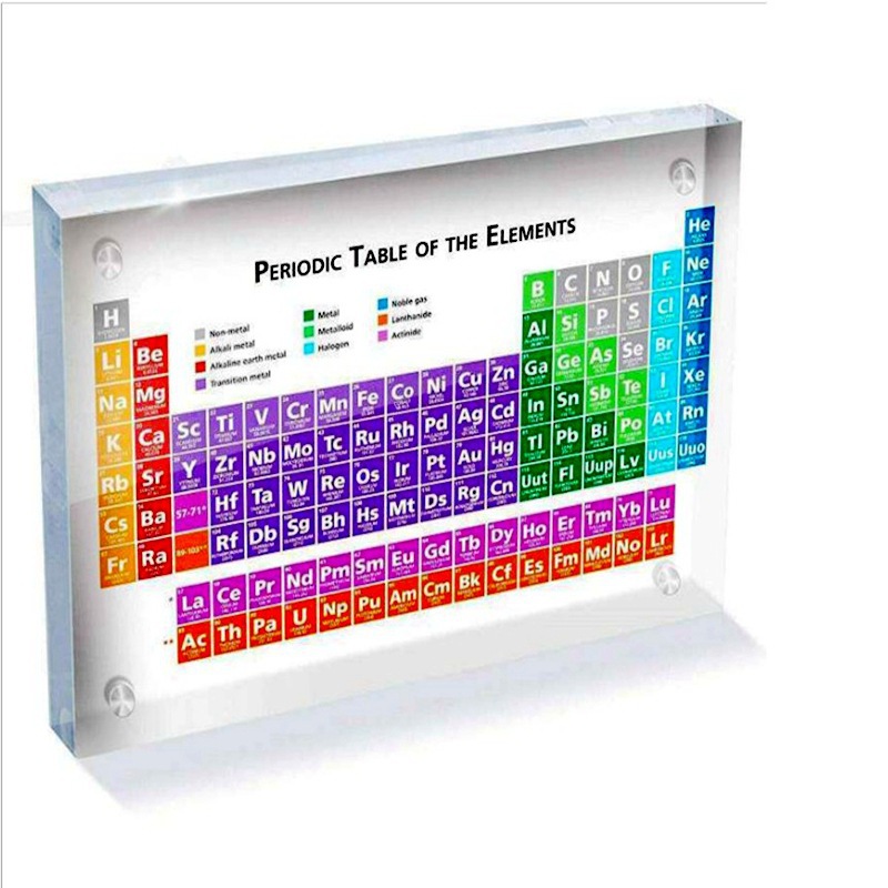 Periodic Table with Elements, Acrylic Periodic Table Display with Elements,Periodic Chart,Student Teacher Crafts Decor: 1