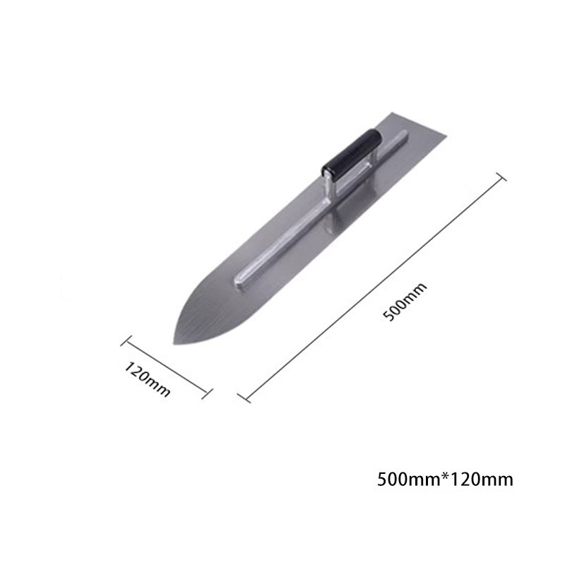 Carbon Steel Blade Plastic Handle Rounded Front Finishing Plaster Trowel Construction Concrete Spatula Tool: Orange