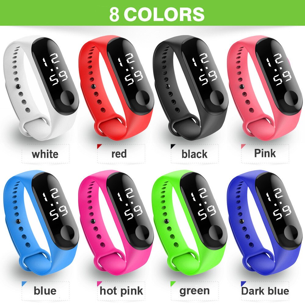 Digital Led Sports Watch Unisex Silicone Band Wrist Watches Men Women Digital Display Smart Watch