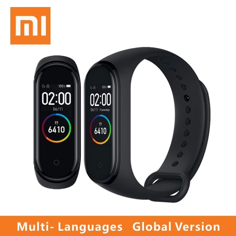 Original Xiaomi Band 4 Smart Bracelet 0.96'' AMOLED Color Touch Screen Heart Rate Fitness Wristband Mi band 4 Global Smart watch: Global Version