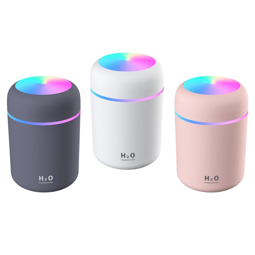 Luftfugter ultralyd aroma æterisk olie diffusor 300ml usb cool tåge maker aromaterapi med farverig lampe til hjemmebil