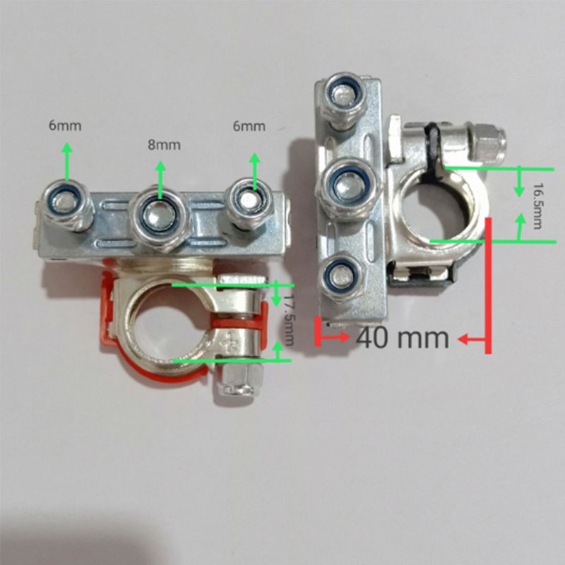 2 Pcs DC 12V Copper Car Battery Terminal Connector Battery Quick Release Battery Clamps for Most Vehicles