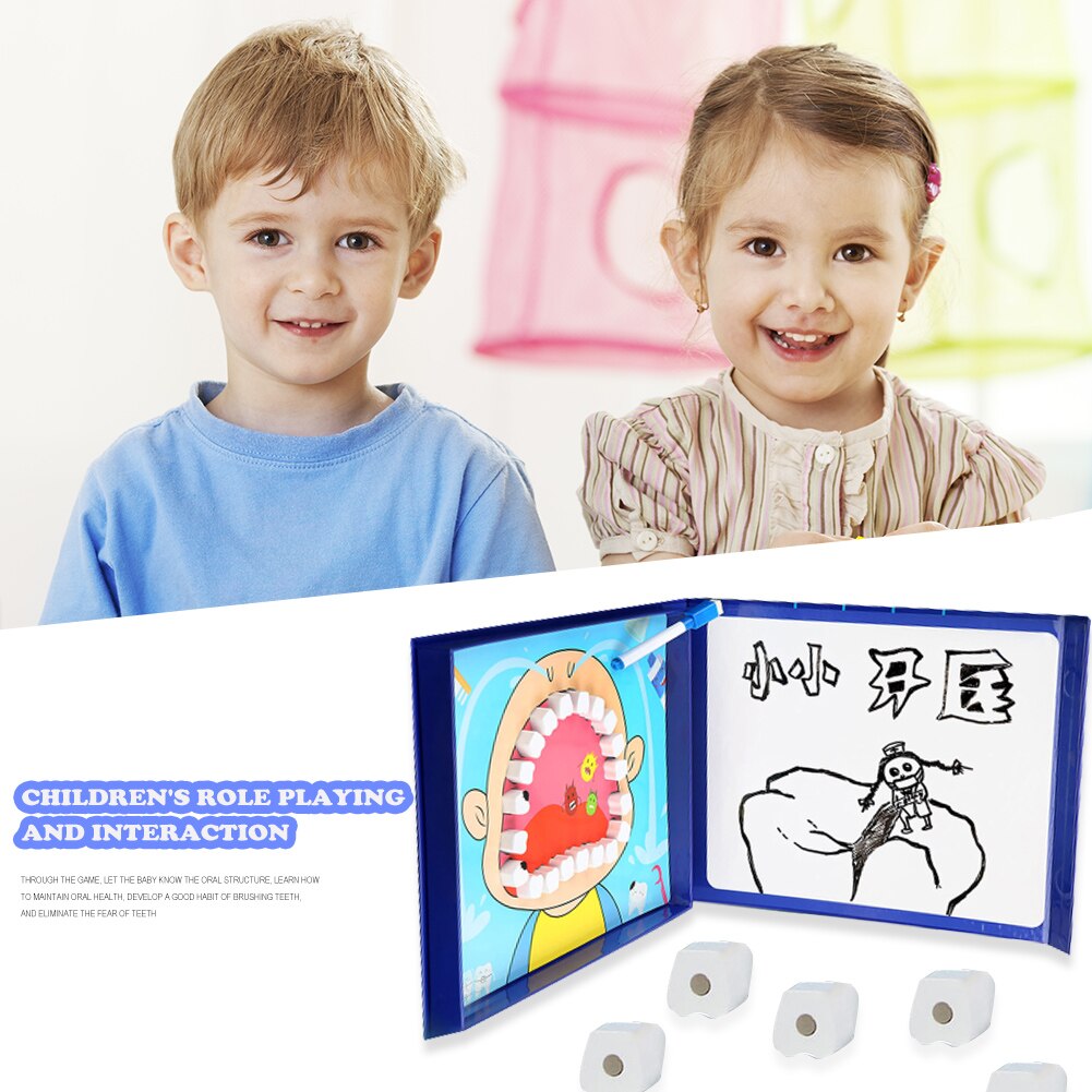 Hout Simulatie Tandarts Set Vroege Onderwijs Pretend Play Dental Puzzel Speelgoed Grappig Tandheelkundige Model Kit Interactief Speelgoed
