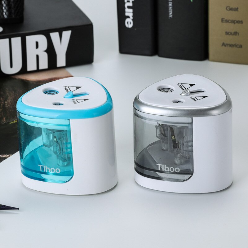 Sacapuntas eléctrico ajustable de tamaño Tihoo, sacapuntas profesionales electrónicos para lápiz, sacapuntas para dibujar, papelería, suministros escolares