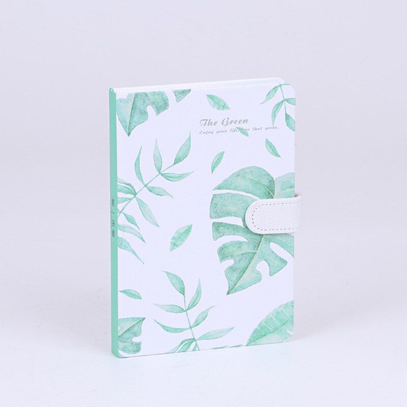 Cuaderno de tamaño B6, cuaderno con cubierta de hoja verde, planificador diario, papelería, página interior, carpeta de anillas, , escuela, suministros de oficina: Style 3