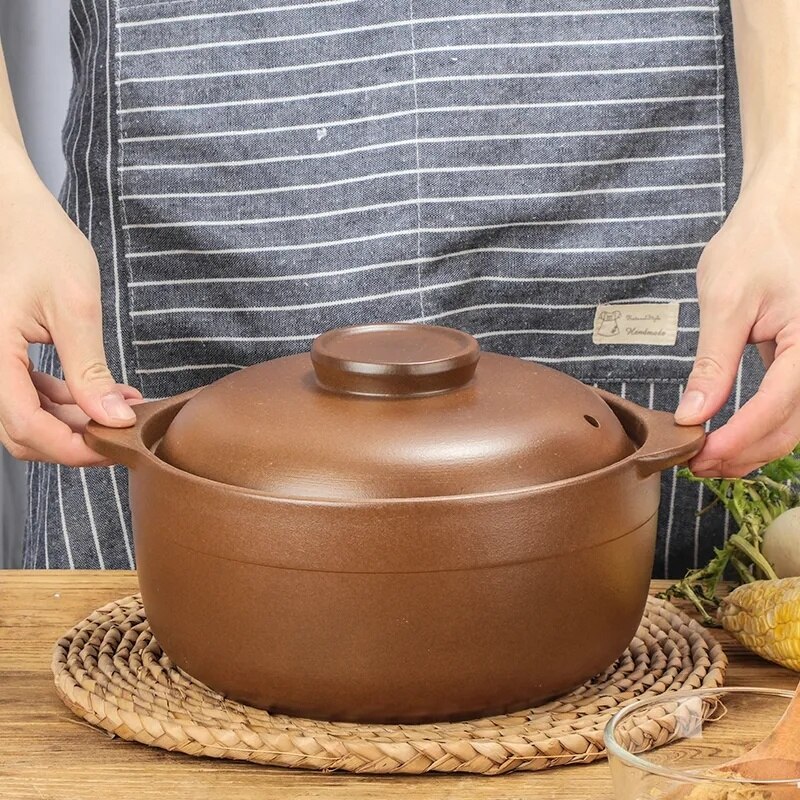 Cocotte argile cocotte résistant aux hautes températures ménage flamme nue non émaillée femme enceinte bébé ragoût Pot soupe bouillie