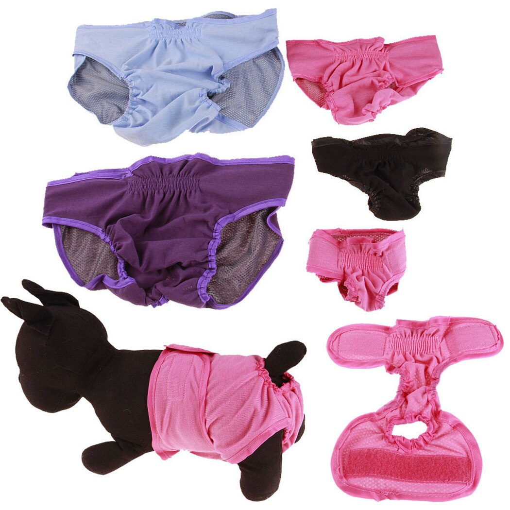 Pure Cotton Dog Diaper Reusable Adjustable Pet Diaper Dog Sanitary Pantie For Female Dogs Pet Cleaning Supplies