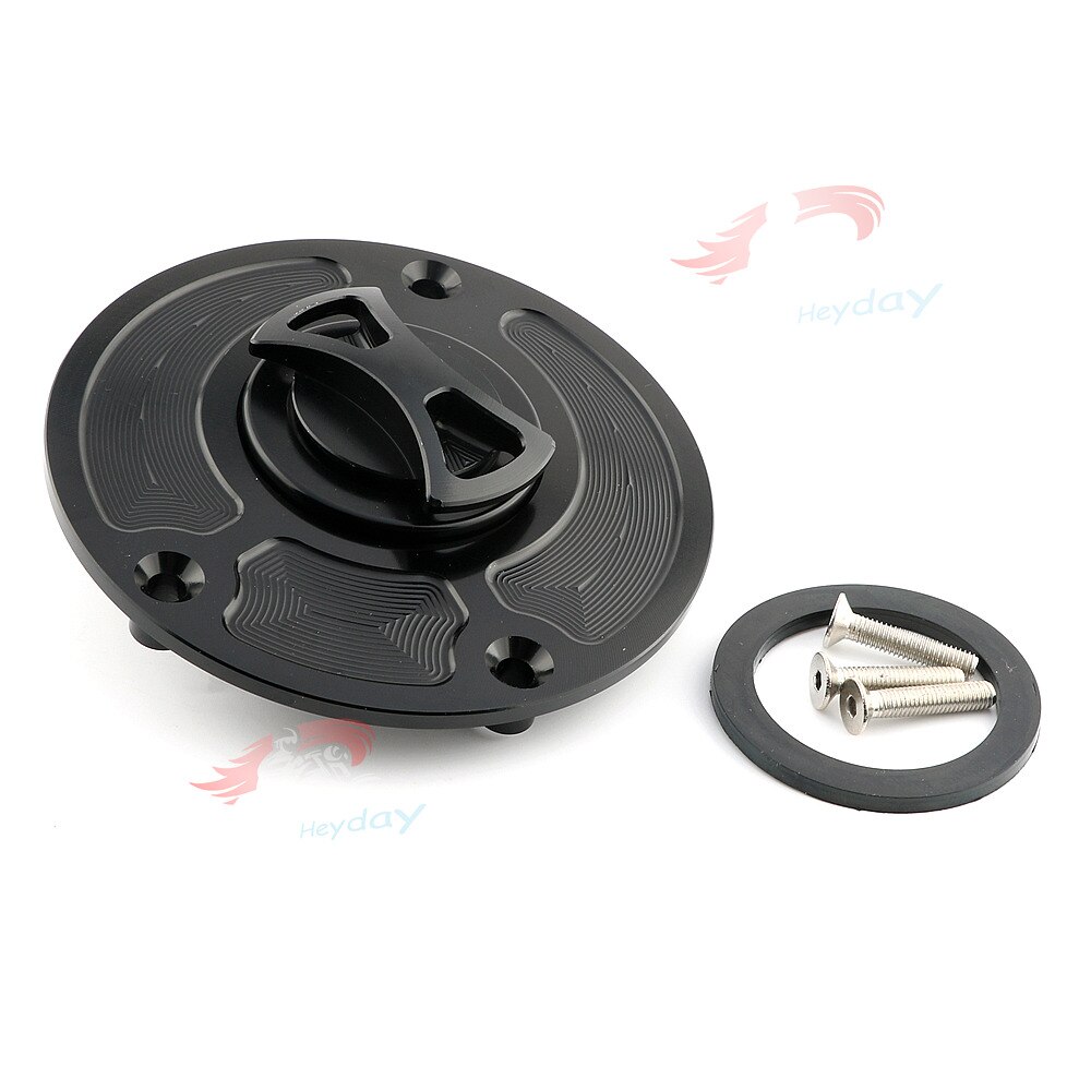 Keyless Gas Tank Cap Cover For Yamaha R25 /a MT10 / FZ8 FZ16 /R125 /XSR700 / XSR900 (ABS) /R3 14-15: black