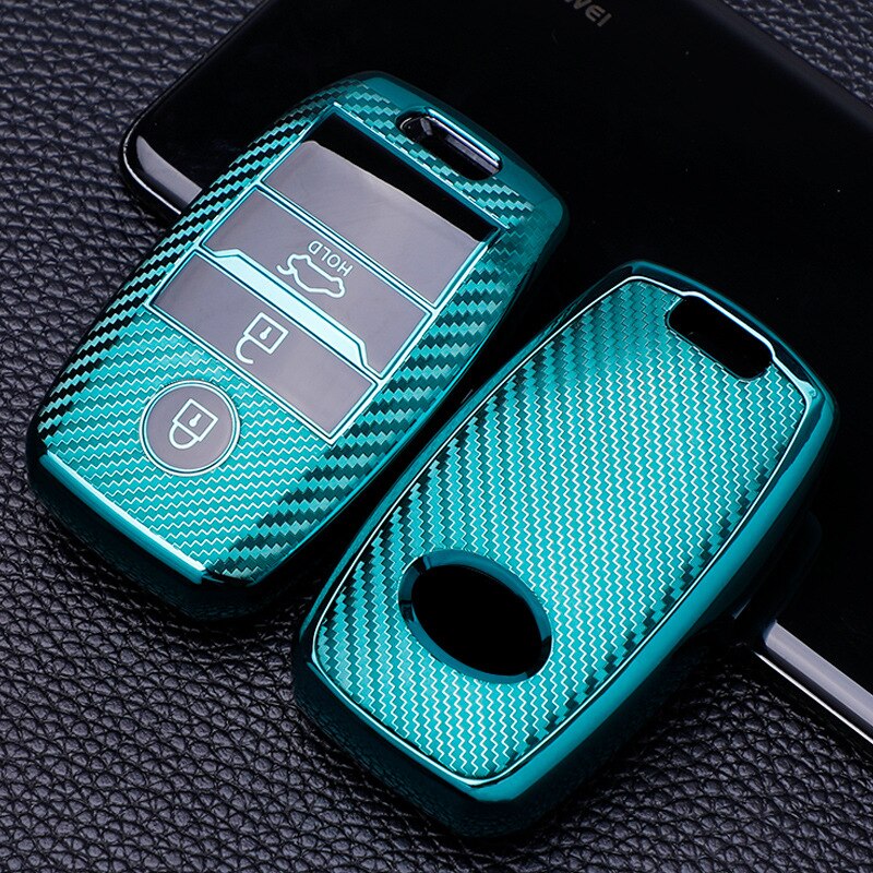 Coque de protection de voiture en TPU, Fiber de carbone, pour Kia Ceed Rio Rio5 Sportage R K3 KX3 K4 K5 Ceed Sorento Cerato Optima: green