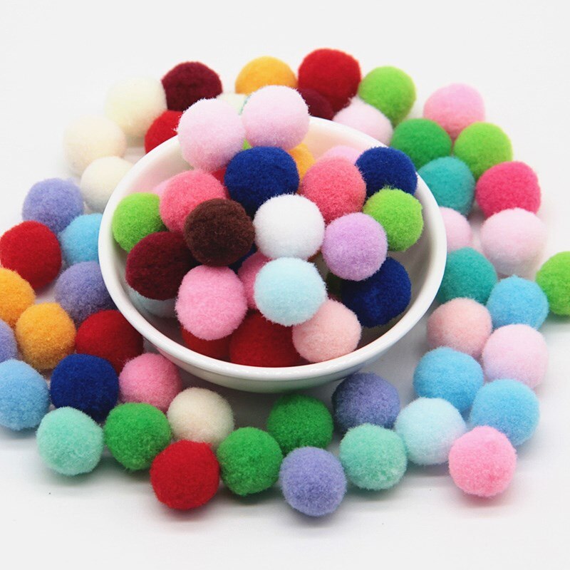 Mini pompones esponjosos de colores variados para decoración del hogar, manualidad de juguete DIY, suministros de decoración para bodas, 32-500 Uds., 8/10/15/20/25/30mm