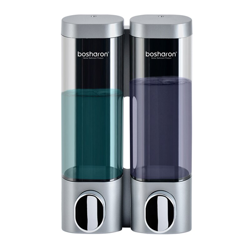 Einzigen Doppel verdreifachen 300ml Seife Spender Zauberstab-montieren Dusche Schlecht Shampoo Spender Flüssigkeit Seife Container Schlecht Zubehör: Silber- doppelt