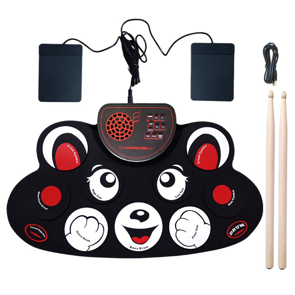 Elektronische Speelgoed Kind Drum Met Accessoires Instructies Refill Pedaal En Wand Lijn