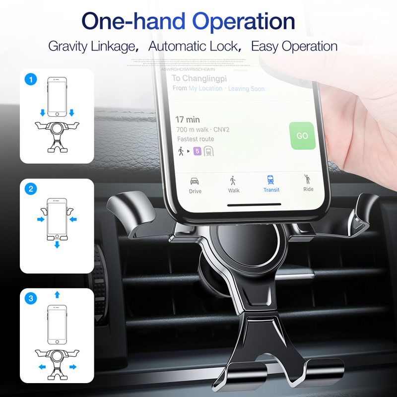 Gravity Car Holder for Phone in Car Ventilation Air Vent Clip Mount Mobile Phone Holder GPS Stand for iPhone 13 12 11 X Samsung