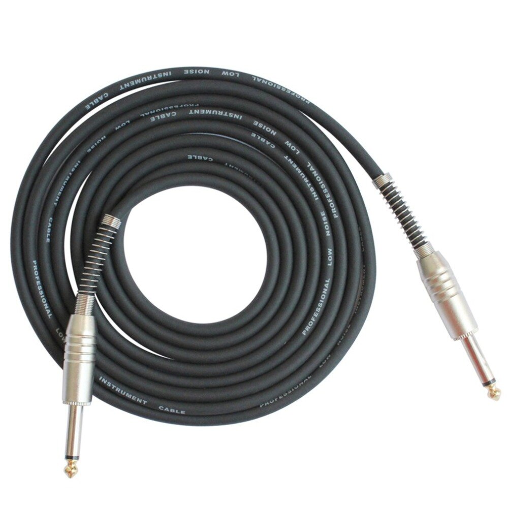 FLGW-24 Mono Jack Guitar Cable Audio Male to Male Cable Wire Cord Rubber Copper 6.35mm Straight Plug For Electric Instruments