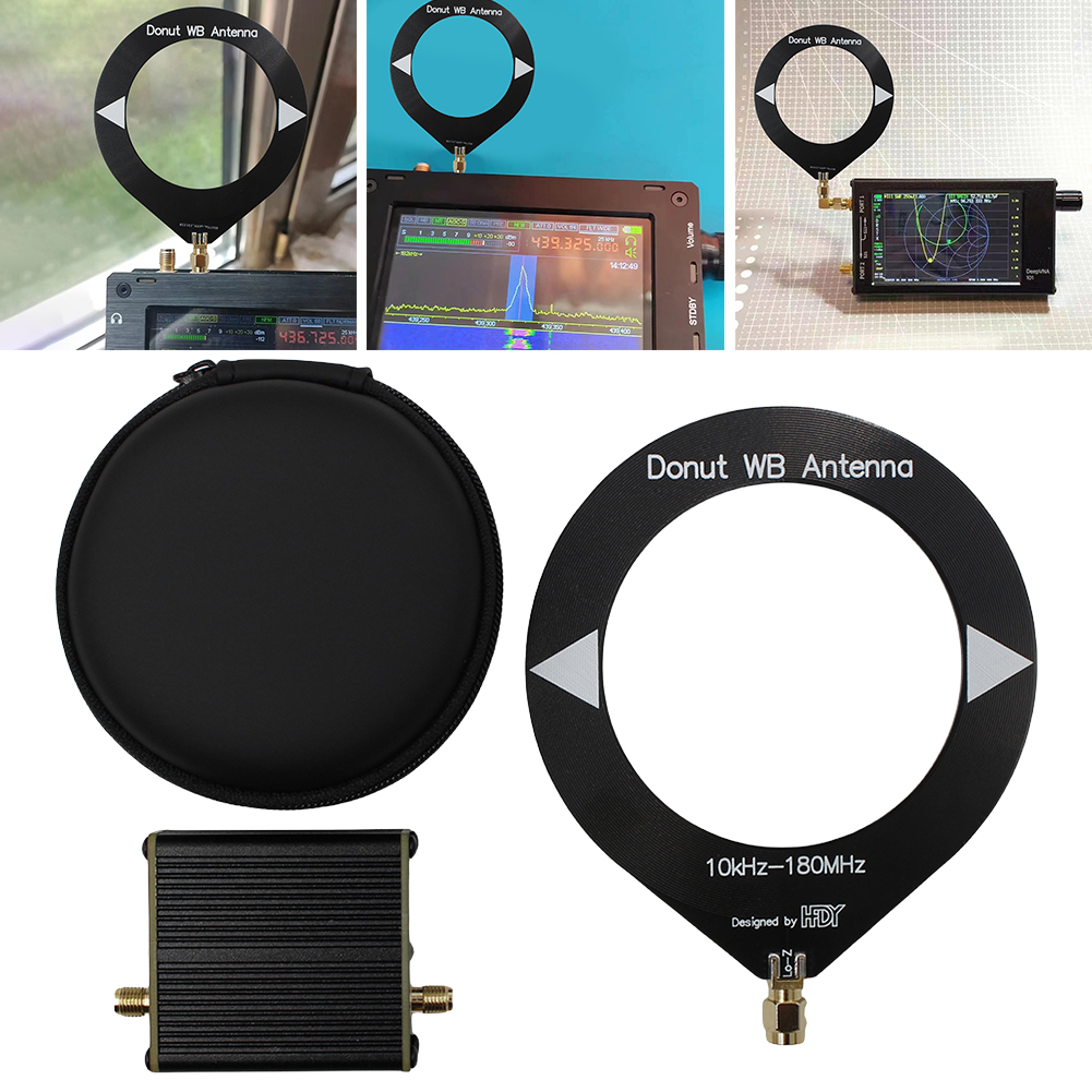 Trans impedanz verstärker Donut Wb Antenne eingebaute 180 mAh Batterie 10kHz-MHz Donut Breitband antenne für SDR Walkie Talkie