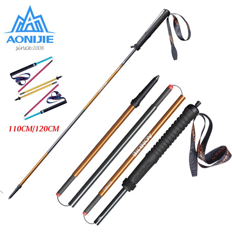 AONIJIE E4102 M-Pole Folding Ultralight Quick Lock Trekking Poles Hiking Pole Race Running Walking Stick Carbon Fiber E4101
