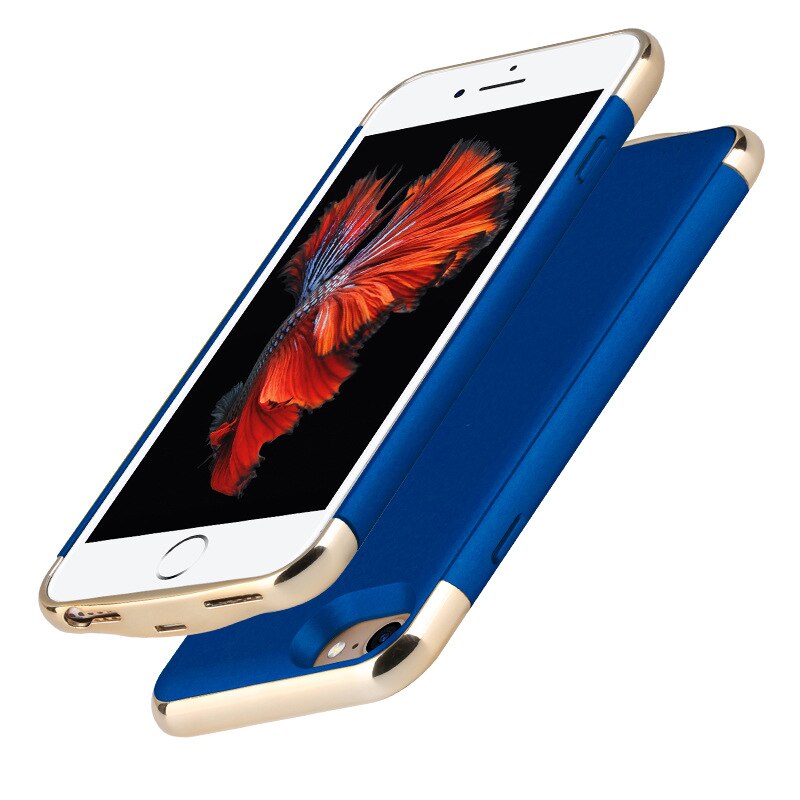 Stötsäker batteriladdare till iphone 2 6 6s 7 8 3500 mah extern laddare mobiltelefonskydd backup power bank laddningsväska: Blå