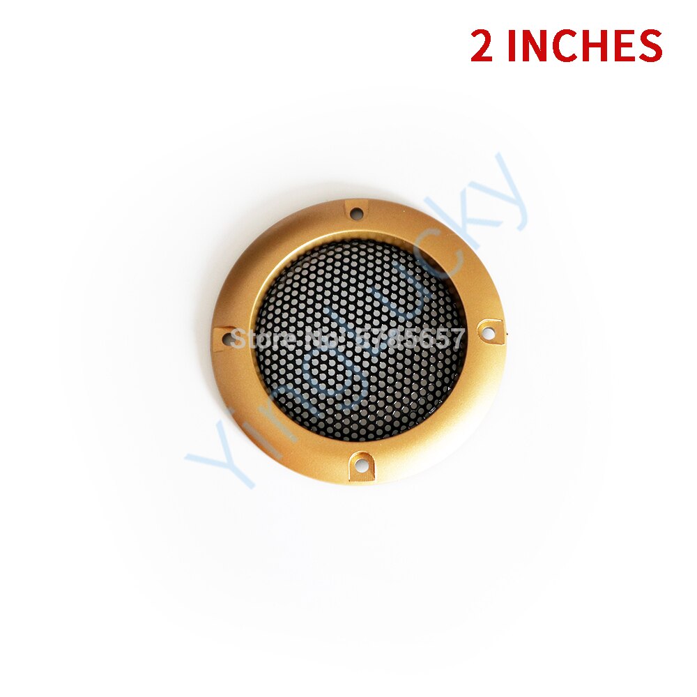 2Pcs 2Inch Speaker Netto Cover Mesh Behuizing, met Zwarte Beschermende Ijzeren Mesh Cirkel Luidspreker Accessoires Kits Diy Arcade Kast: 2PCS gold