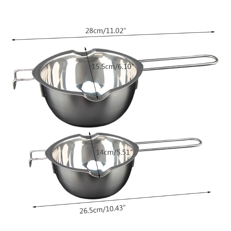 Lange Handvat Chocolade Melting Pot Snoep Kaas Melk Boter Smelten Kom Duurzaam Roestvrij Staal Diy Geurkaars Wax Boiler