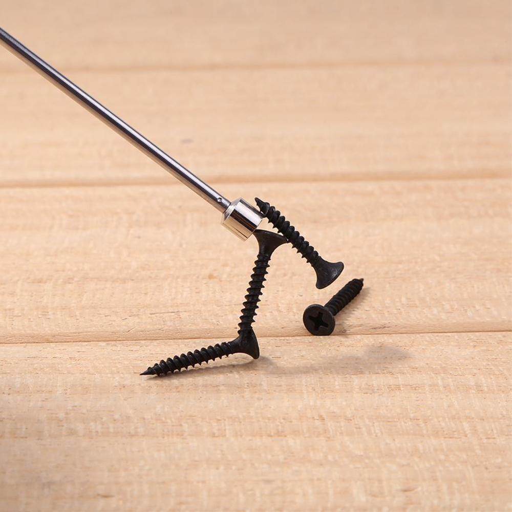 Herramienta de recogida magnética ajustable tornillos extensibles varilla de acero inoxidable varilla de recolección cromada telescópica portátil O6R2
