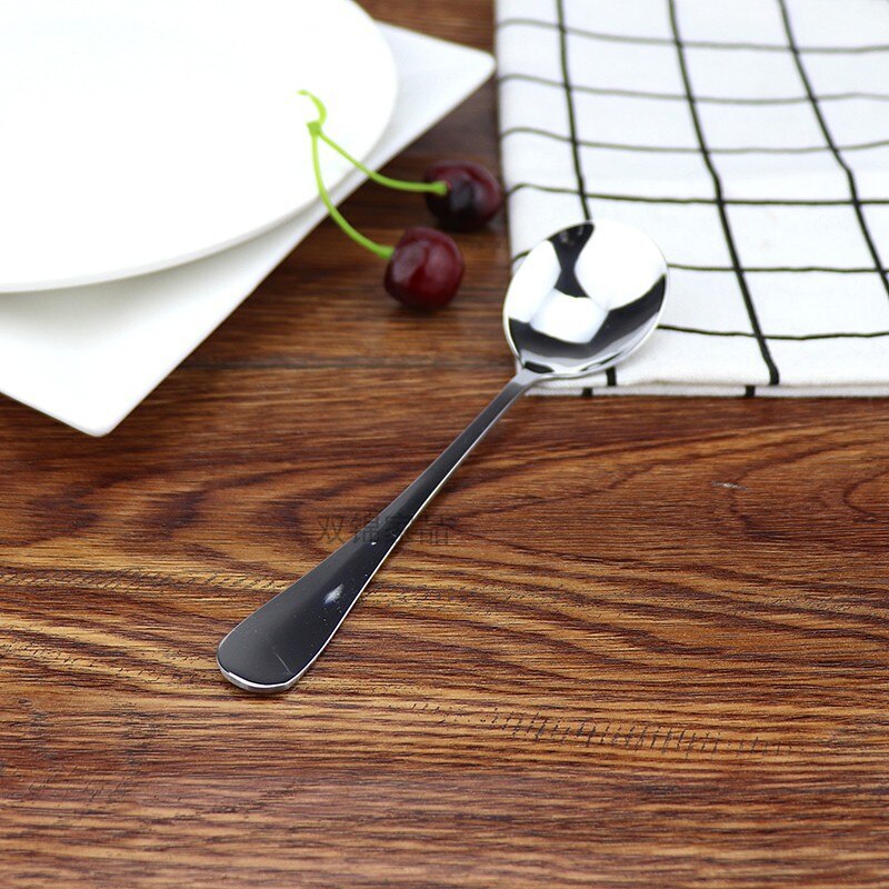 Extra Thick Spoon Stainless Steel Household Western Food Iron Children Big Dessert: No  3 Children s Spoon  round