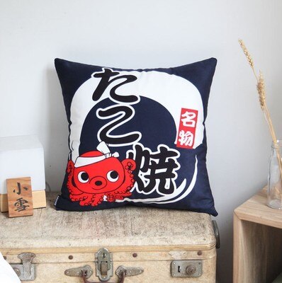 Cojín de tela de lino para sofá, almohada de estilo japonés Izakaya para el hogar y la Oficina: Transparente