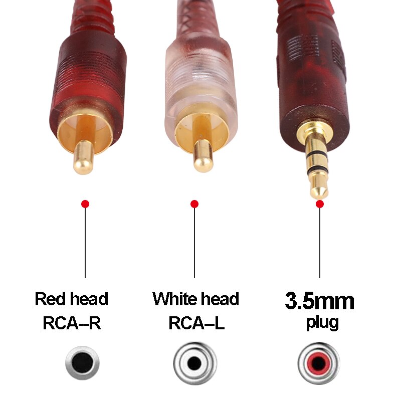 Jiarong Rca Kabel Hifi Stereo 2RCA Naar 3.5Mm Audio Kabel Aux Rca Jack 3.5 Y Splitter Voor Versterkers Audio home Theater Kabel Rca