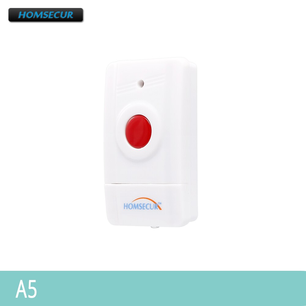 HOMSECUR 433MHz Home Alarm Accessories(Flash Siren/Smoke Sensor/IP camera/Glass Sensor,A19 etc. ) For Our Home Alarm Systems: Panic Button A5