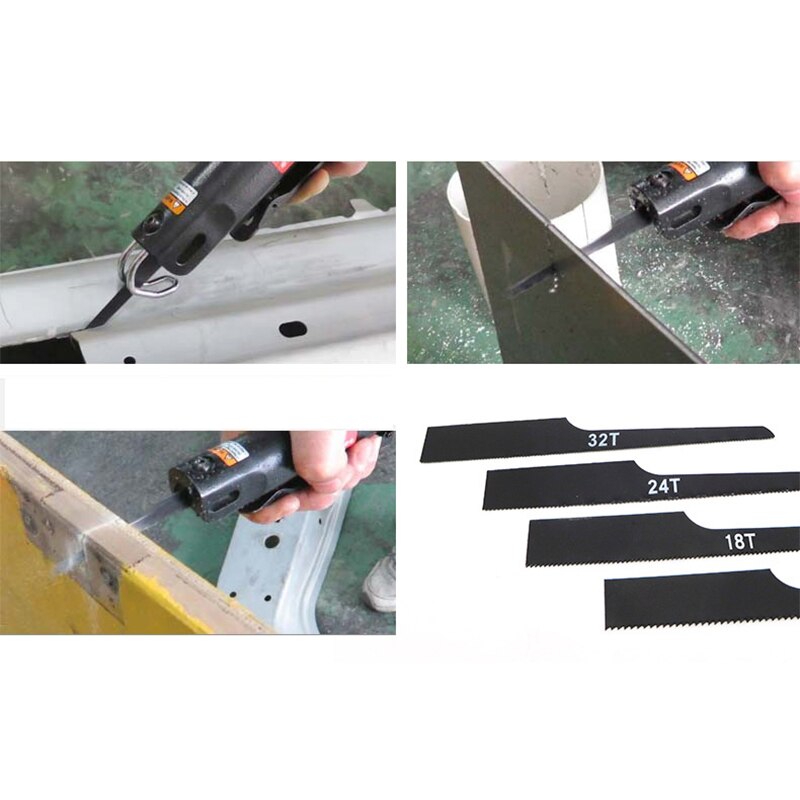 10pcs Reciprocating Air Saw Blades Carbon Steel Black Cut Tool Pneumatic 18T 24T 32T