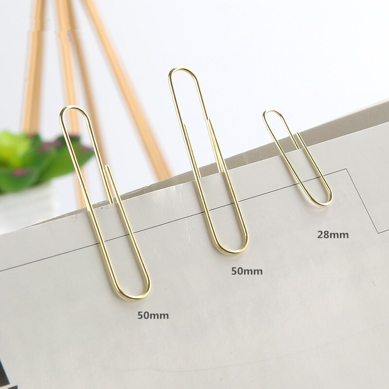 200 stk 28mm clips fuld metal guldfarve u type papirclips kontoret & skoleartikler materiale escolar papirvarer