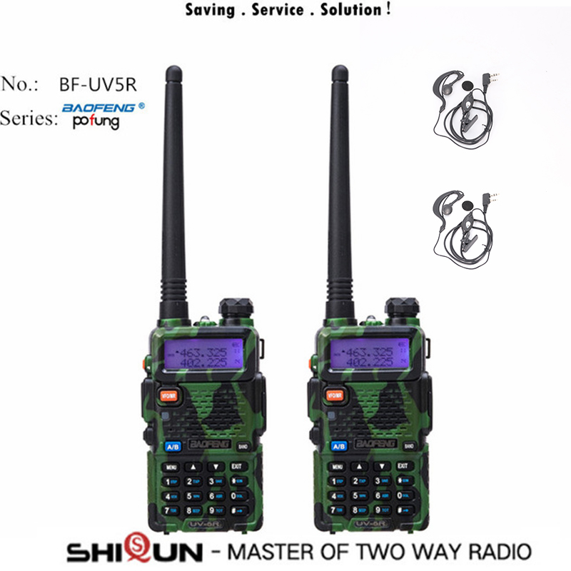 Baofeng – walkie-talkie Radio Portable UV-5R, 1 pièce, 2 pièces, Pofung UV 5R 5W VHF/UHF, double bande, Radio CB bidirectionnelle UV5r UV-82 UV-9R: 2Camo-2HD