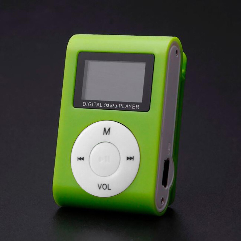 Mini Usb pince lecteur Mp3 écran Lcd prend en charge 32gb Micro Sd Tf carte 3.5mm prise stéréo lecteur de musique en plein air 5 couleurs Micro SD TF