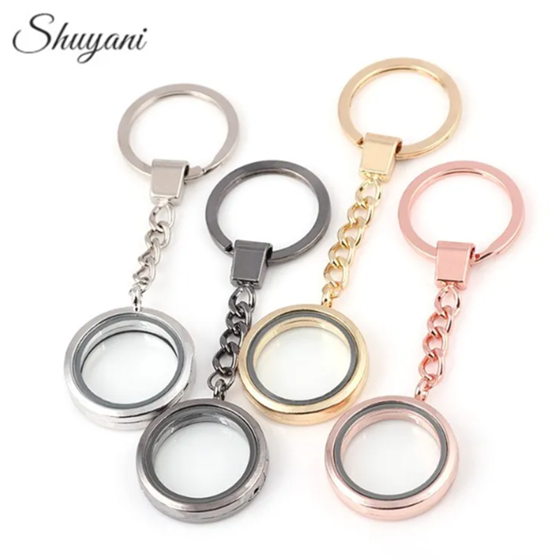 10Stck 30mm Runde Speicher Foto Relicario Schwimm Medaillon Anhänger Keychain Wohnzimmer Medaillon llavero Schlüsselring Schmuck Machen